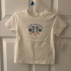 NWT Janie and Jack Save Our Seas Kids White T-Shirt